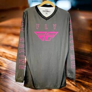 Women’s Fly racing black and pink racing gear top XL